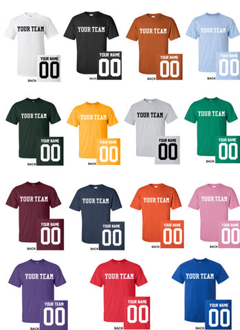 CUSTOM T-Shirt JERSEY Personalized MANY COLORS Your Name Number & Team!