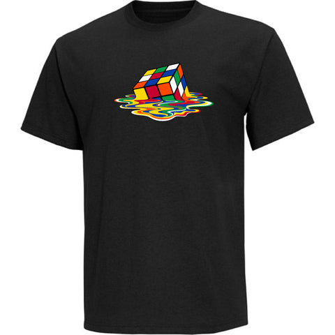Melting RUBIK'S CUBE T-Shirt CLASSIC Funny Tee as seen on Big Bang Theory